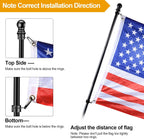 Flag Pole Rings, 1" Spinning Flagpole Ring Clips, 2 Pcs Aluminum Alloy & Steel 360° Rotating Anti Wrap Flag Mounting Rings with Snap Carabiners for 0.75-1.02 Inch Diamete Flagpole (Φ1, Black)