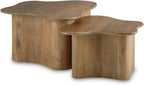 Signature Design by Ashley Solid Mango Wood Nesting Coffee Table Set of 2 | Solid mango wood, Organic modern pedestal tables, Living room use, Abeford Series