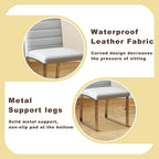 Modern Dining Chairs Set of 4, Grey Faux Leather Kitchen Chairs, Upholstered Armless Dining Room Chair with Silver Mental Legs Heavy Duty, Comfortable (Grey Chiars, Set of 4)