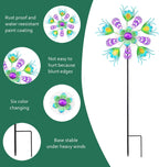 Solar Peacock Wind Spinners for Yard and Garden, 40 Inch Solar Windmill Garden Whirligig Kinetic Spinners Decor for Lawn,Patio&Yard, Metal Whirligigs Green Wind Spinners Outdoor