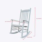 Rocking Rocker - S001WT White Wood Porch Rocker with Side Table - Set of 2