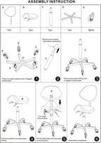 Adjustable Saddle Stool Chairs with Back Support Ergonomic for Medical Clinic Studio Salon Office and Home (Black)