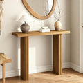 Fluted Solid Wood Console Table, Entryway Table