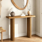 Fluted Solid Wood Console Table, Entryway Table
