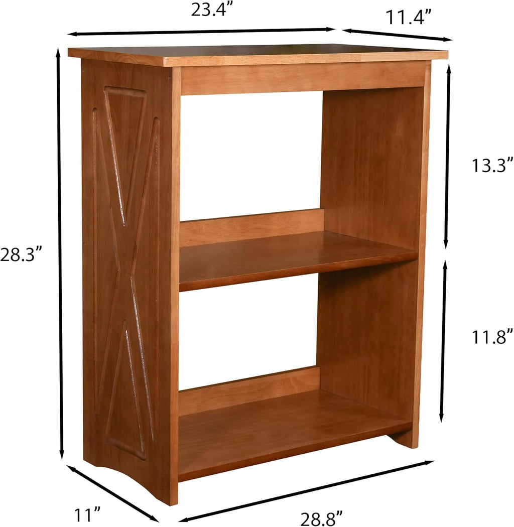 Rustic Bedside Table with Storage Shelf, Wood End Table for Bedroom & Living Room, Narrow Farmhouse Side Table, Modern Nightstand for Bedroom, Living Room and Office (Brown)