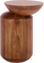 SAFAVIEH Home Collection - Masew Solid Wood Accent Table with Sculptural Stacked Design in Walnut Finish, Modern Side Table, Fully Assembled (ACC3228A)