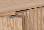 Modern Fluted Accent Credenza - Sideboard Buffet Cabinet with Doors & Adjustable Shelves, Multi-Functional Storage Cabinet for Living Room, Dining Room, Hallway & Entryway (Natural Ash)