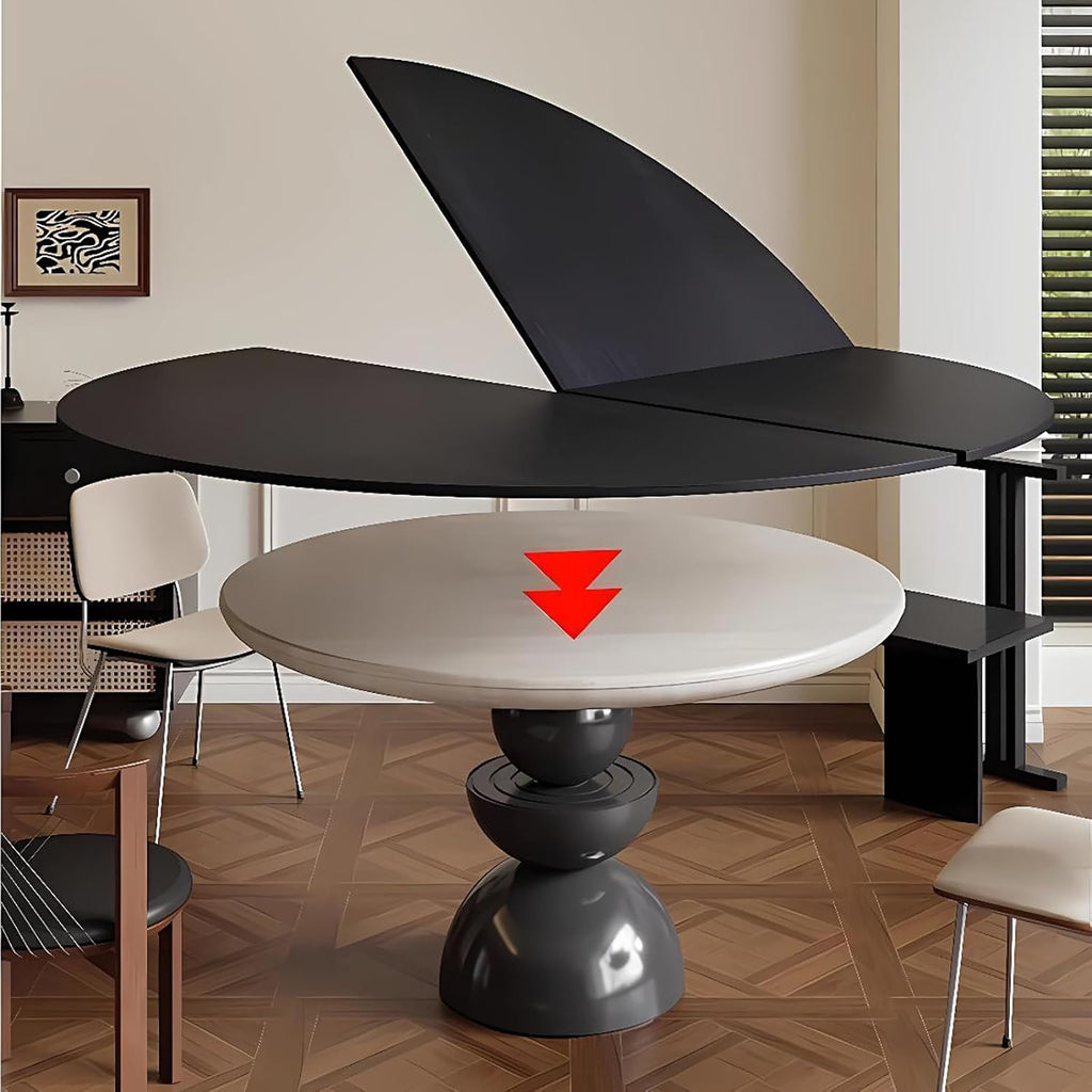 Large Round Foldable Table Top, 47.2-70.9'' inch Wood Table Top, Round Table Tops Folding Table No Legs, Replace Desktop for Indoor Outdoor Patio Table (B, 71in/180cm/5.9ft)