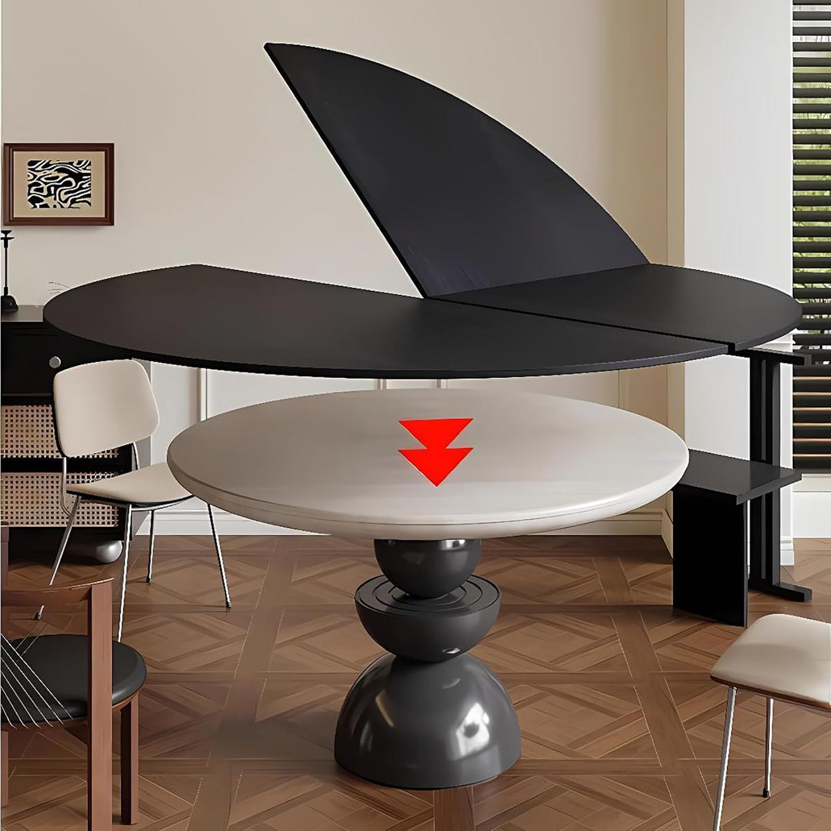 Large Round Foldable Table Top, 47.2-70.9'' inch Wood Table Top, Round Table Tops Folding Table No Legs, Replace Desktop for Indoor Outdoor Patio Table (B, 71in/180cm/5.9ft)