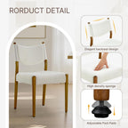 KISLOT Dining Chairs Set of 4, Ergonomic Upholstered Wood Chairs, White | Mid Century Modern Dining Room Chairs, Ergonomic Farmhouse Kitchen Chairs with Solid Rubber Wood Frame, Antique Walnut Leg