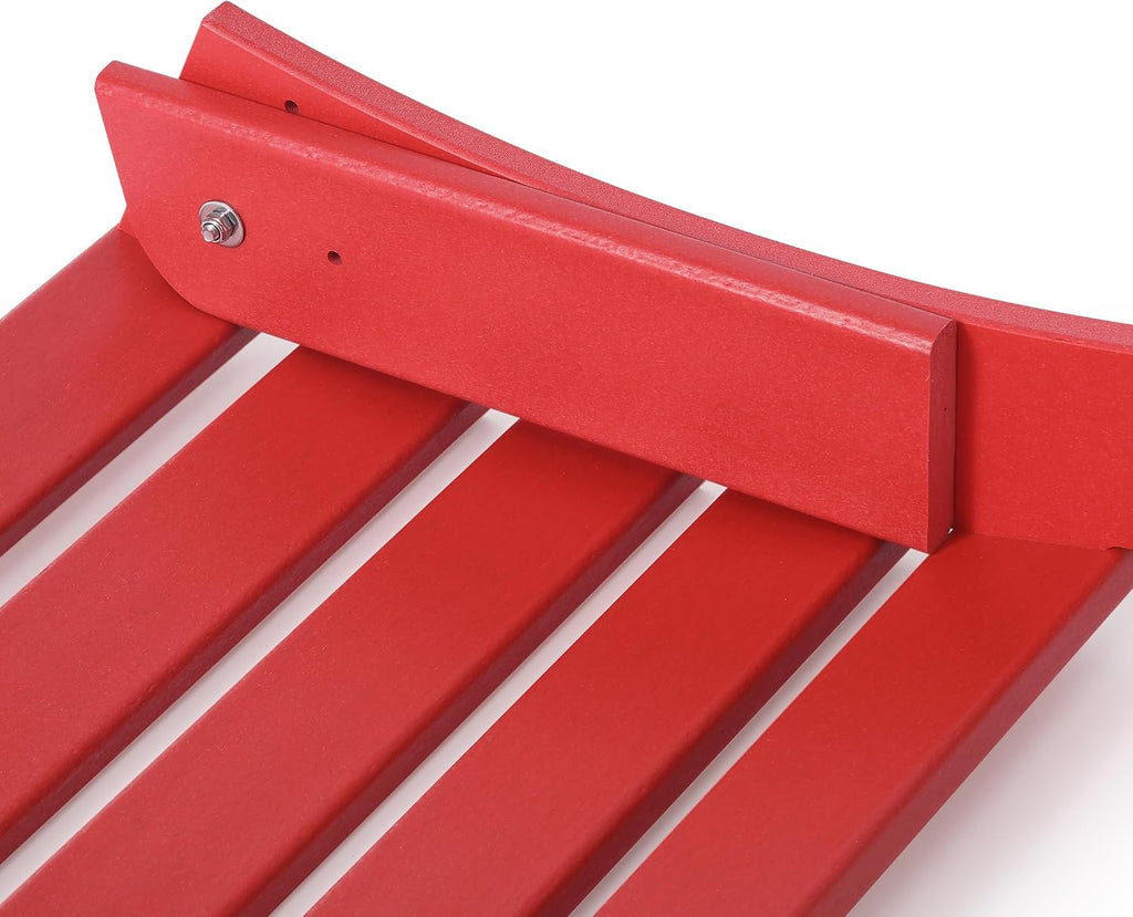WestinTrends Outdoor Patio Adirondack Ottoman Foot Rest, All Weather Poly Lumber Foot Stool for Adirondack Chair, Widely Used for Outside Porch Pool Lawn Backyard, Red