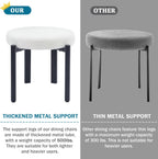 Boucle Dining Chairs Set of 4 Mid Century Modern Dining Chairs Round Cushion Dining Room Chairs with Curved Back and Black Metal Legs for Kitchen, Living Room, Bedroom (Beige)