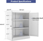 Metal Pantry Cabinet, 35 Inch Tall Kitchen Storage Cabinet, Pantry Cabinet with Doors and 2 Adjustable Shelves, Food Pantry Storage Cabinet for Kitchen, White