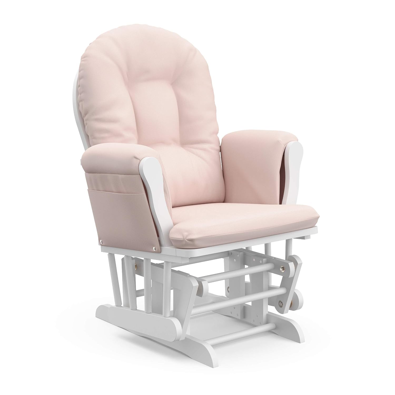 Storkcraft Premium Hoop Glider & Ottoman, White/Pink