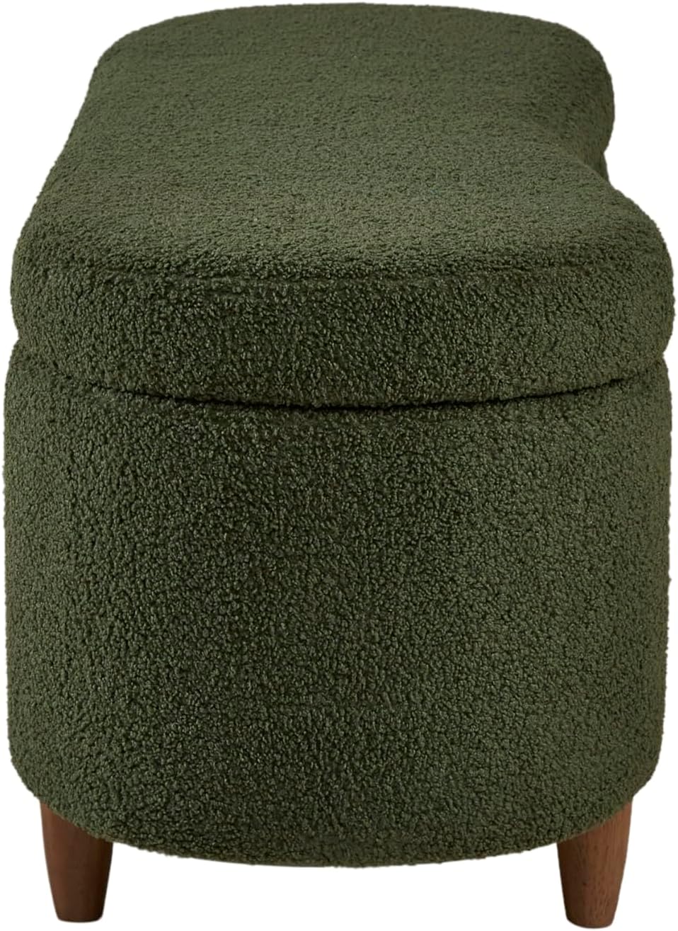 Bailey Boucle-Style Curved Storage Accent Bench
