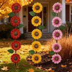 Garden Decor for Outside,3 Pack Sunflowers Metal Yard Art Decorative Garden Stakes,Metal Flowers Spring Garden Stakes Decor,Landscape,Patio(22.6 * 4.7IN)