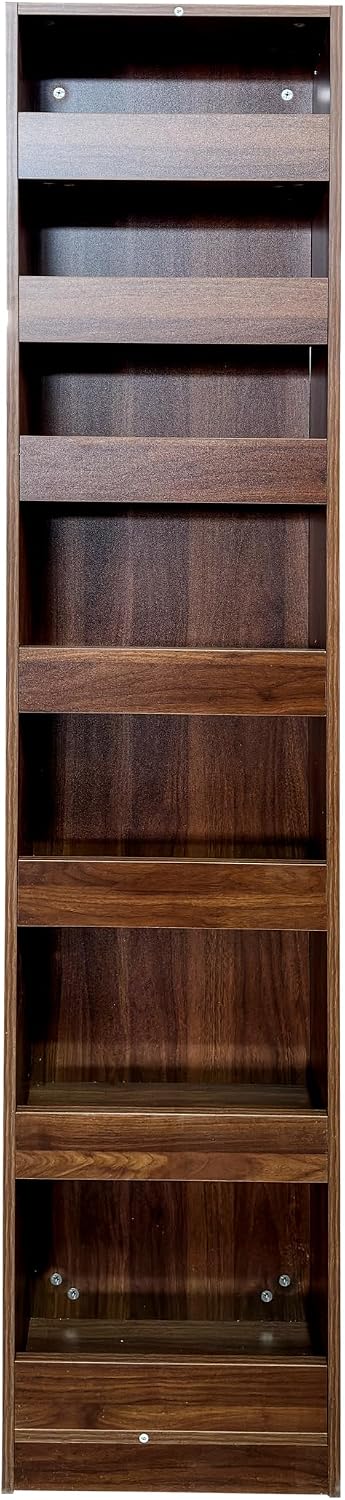 KEIKI 7 Tier Pull-Out Kitchen Pantry Storage Cabinet, Multi-Tier Single-sided Open Shelf, Spice Rack Next to Fridge, Freestanding Wood Hutch Food Pantries Cupboard for Dining Room, Narrow Spaces