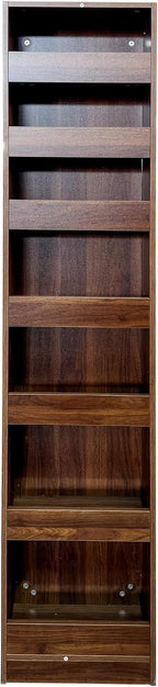 KEIKI 7 Tier Pull-Out Kitchen Pantry Storage Cabinet, Multi-Tier Single-sided Open Shelf, Spice Rack Next to Fridge, Freestanding Wood Hutch Food Pantries Cupboard for Dining Room, Narrow Spaces