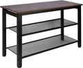 3-Tier Shoe Rack Bench, Industrial Shoe Organizer with Metal Mesh Shelves and Wood Seat, 29.5 Inch Entryway Storage Bench for Living Room or Hallway, Rustic Brown