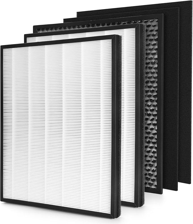 IC-4524 Replacement Filters Compatible with InvisiClean Claro IC-4524 Air Purifi-er, 2Pcs True HEPA, 1Pcs Activated Carbon Filter and 2Pcs Nylon Pre-Filters