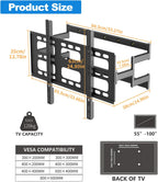 TV Wall Mount for 55-100 Inch TVs, Holds up to 264 lbs | Heavy Duty TV Mount with Extension,Wall Mount TV Bracket with Articulating Dual Arms,Max VESA 800 x 600mm ,VC-Z1688