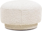 15" Small Foot Stool Ottoman Cute Foot Rest Round Mushroom Ottomans Modern Boucle Footstool Shoe Stool for Couch for Living Room Bedroom Entrance Beige