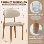 Dining Chairs Set of 4, Modern Fabric Upholstered Dining Room Chair MetalKitchen Chairs, Farmhouse Dinner Chair for Kitchen Dining Room, Beige