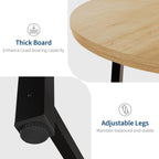 IDEALHOUSE 47" Round Dining Table for 4, Kitchen Dining Room Table with Sturdy Metal Frame, Wood Circle Kitchen Table for Space Saving - Natural Oak (No Chairs)