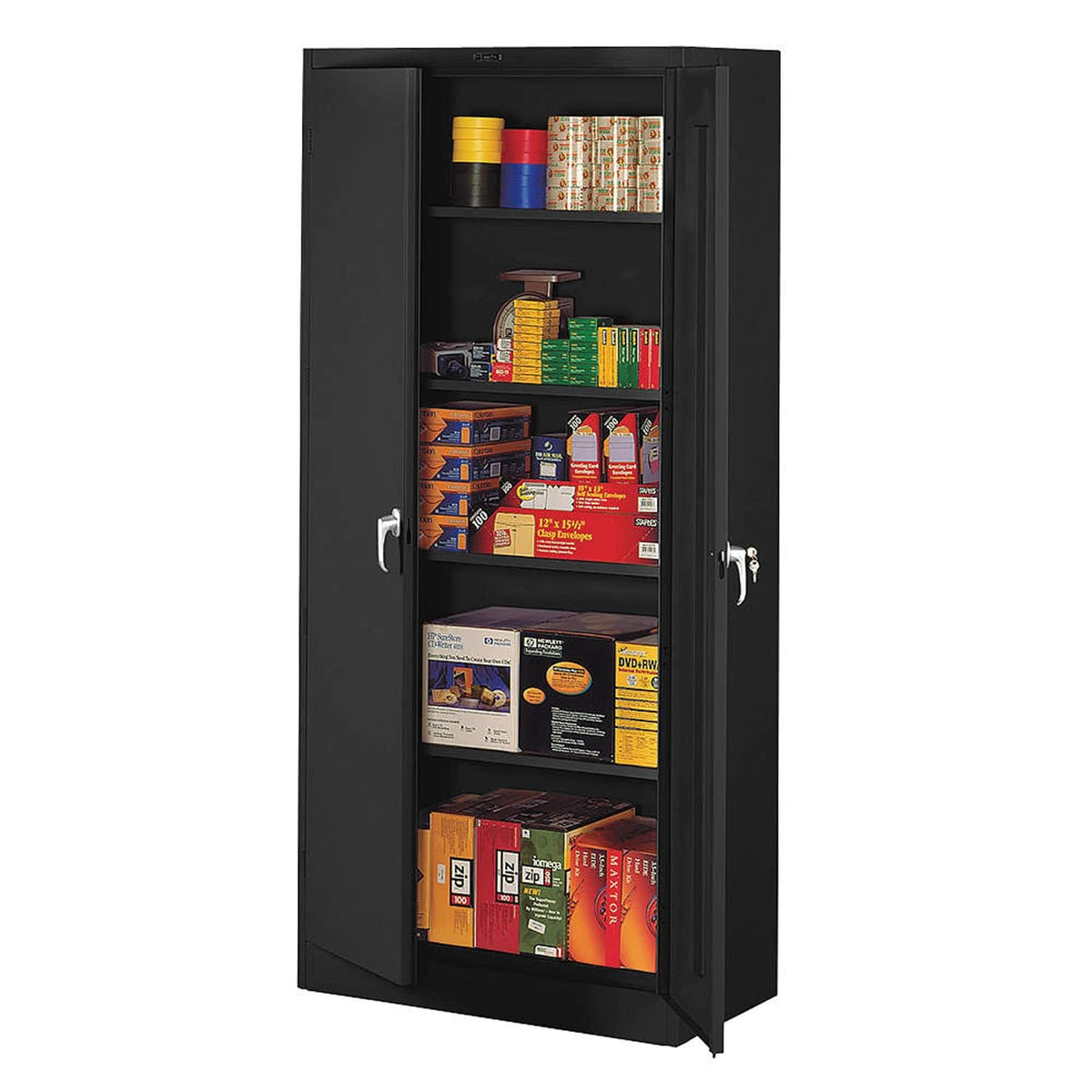 Tennsco 7824 Heavy Gauge Steel Deluxe Welded Storage Cabinet, 5 Shelves, 200 lbs Capacity per Shelf, 36" Width x 78" Height x 24" Depth, Black