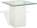 SAFAVIEH Couture Collection - Sophibeth Ivory Concrete and Glass Accent Table, Contemporary Modern Side Table, Sculptural Display Design (SFV2610A)