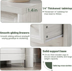 White Nightstand with 3 Drawers, Wood Night Stand with Metal Knobs, Farmhouse Bed Side Table for Bedroom, Modern End Table for Living Room Home Office Storage 1PC