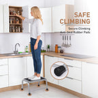 Valeo Step Stool,Step Stools for Adults with Non-Slip Rubber Feet, 600 Lbs Capacity, Metal Step Stool for Kitchen, Bathroom, RV, Camping, Office, Bed Steps for High Beds