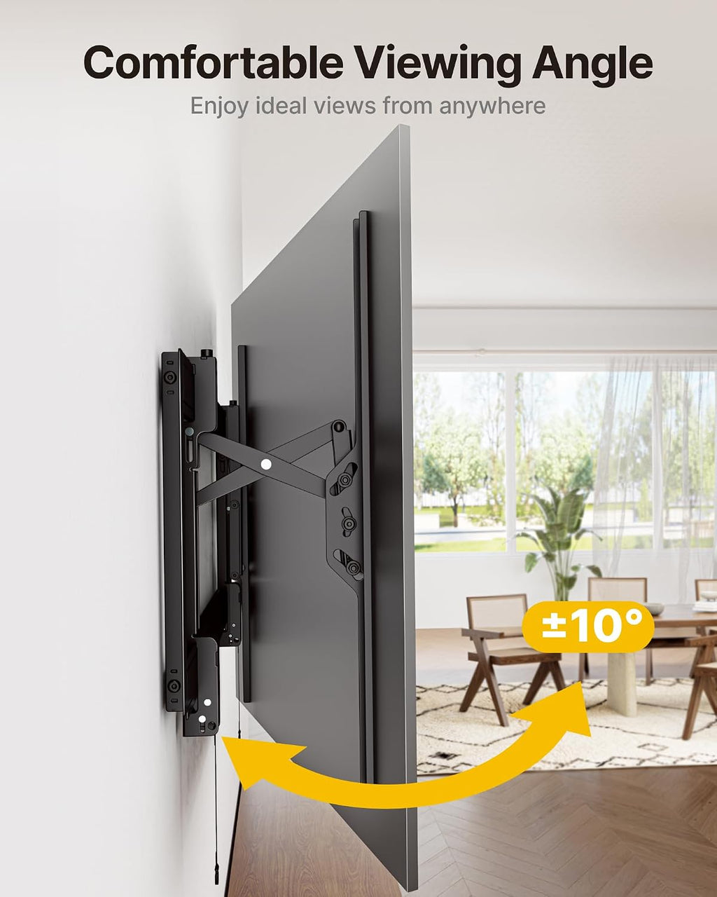 monTEK Heavy Duty Tilting TV Wall Mount for 55–105" Large TVs up to 200lbs | Tilt TV Mount,Low Profile,Swivel Adjustment,6.8" Extension, Max VESA 1000x600mm, Fits 16"/18"/24"/32" Studs,Quick Release