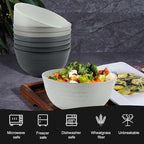 Homienly Cereal Bowl Set, Wheat Straw Fiber Unbreakable Lightweight Bowls Set (Grey Stone, 26 OZ)