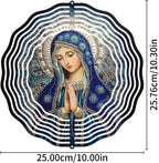 Virgin Mary Prayer Wind Spinner, Metal Wind Spinners Outdoor Indoor, Religious Virgin Mary Hanging Garden Decor for Outside, Stainless Wind Spinners for Yard and Garden 10 inch 3D (25.76X25 CM)