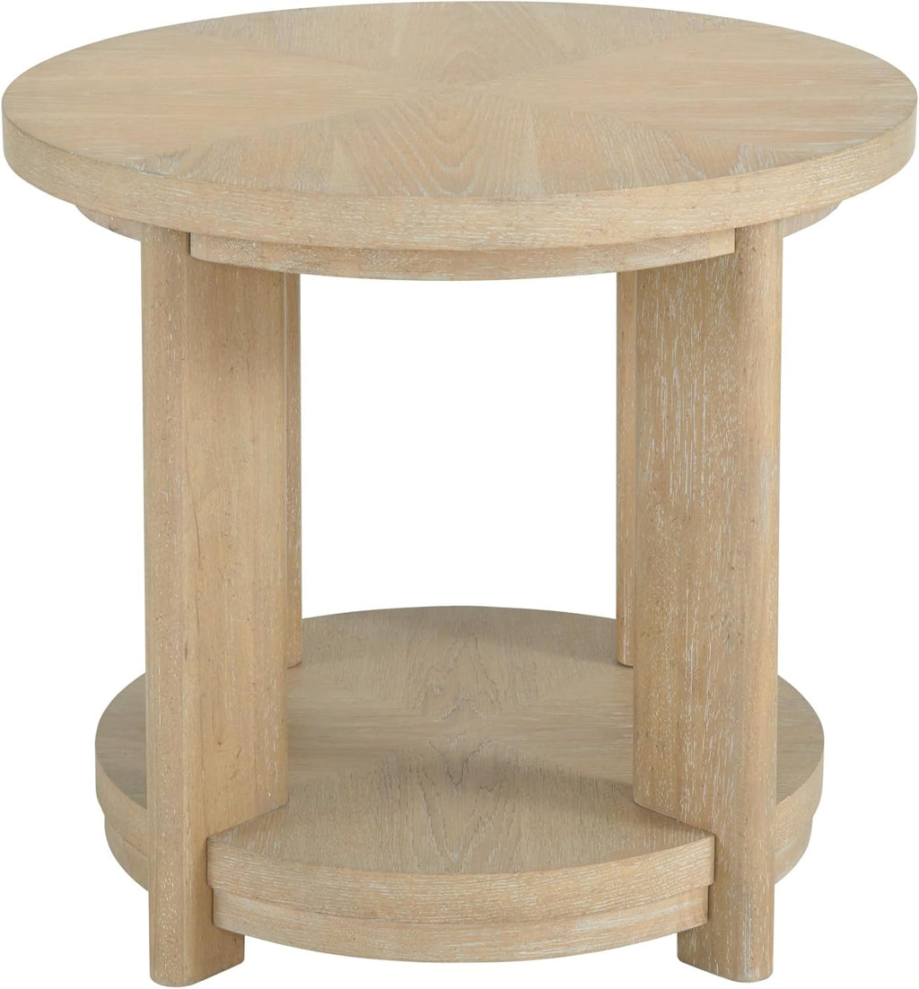 Tan Round Accent Table