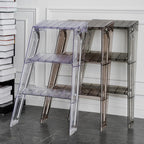 3 Step Ladder Step Stool Transparent Staircase Multi-Functional Folding Acrylic Ladder Stool, Household Muliti-Color Stool Step Ladder Foldable Stepladder for Home and Library 330lbs Capacity
