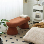 Modern Bench for Bedroom End of Bed, Ottoman with Boucle Fabric, Faux Fur of, Upholstered Entryway for Living Room Entryway(Dark Green)