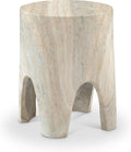 Meridian Furniture 99054Travertine-ET Foligno Collection Art Deco Indoor/Outdoor Concrete End Table with Travertine Finish, 14" W x 14" D x 18" H, Travertine