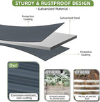 4x2x1.86ft Raised Garden Bed - Galvanized Deep Root Planter Boxes Outdoor with Wing Nuts and Safety Edges for Gardening Vegetables, Flowers, Herbs, Succulents - Gray