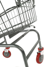 Rolling Laundry Cart with Wheels, Metal Wire Basket, Heavy Duty Utility Cart (RED)