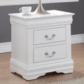 Knocbel Traditional Nightstand End Tables Side Table with 2 Drawers and Metal Handles for Bedroom Living Room Entryway, Fully Assembled, 21" W x 15" D x 24" H White