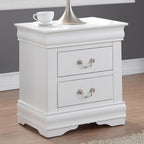 Knocbel Traditional Nightstand End Tables Side Table with 2 Drawers and Metal Handles for Bedroom Living Room Entryway, Fully Assembled, 21" W x 15" D x 24" H White