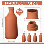 DoubleFill 4 Pcs 18oz Ollas Terracotta Watering Pots Self Watering Planter Insert Terracotta Globes Clay for Outdoor Indoor Garden Plants, Easy to Refill
