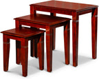Cherry 3-Piece Nesting Table Set, Multi-Functional Side Tables, Easy to Arrange, Perfect for Compact Living