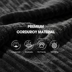 94.5" L-Shaped Cloud Sectional Couch for Living Room, Modern Minimalist Upholstered Sofa,Corduroy Fabric Modular Sectional Sofa with Chaise, No Assembly Required (Black, Right)