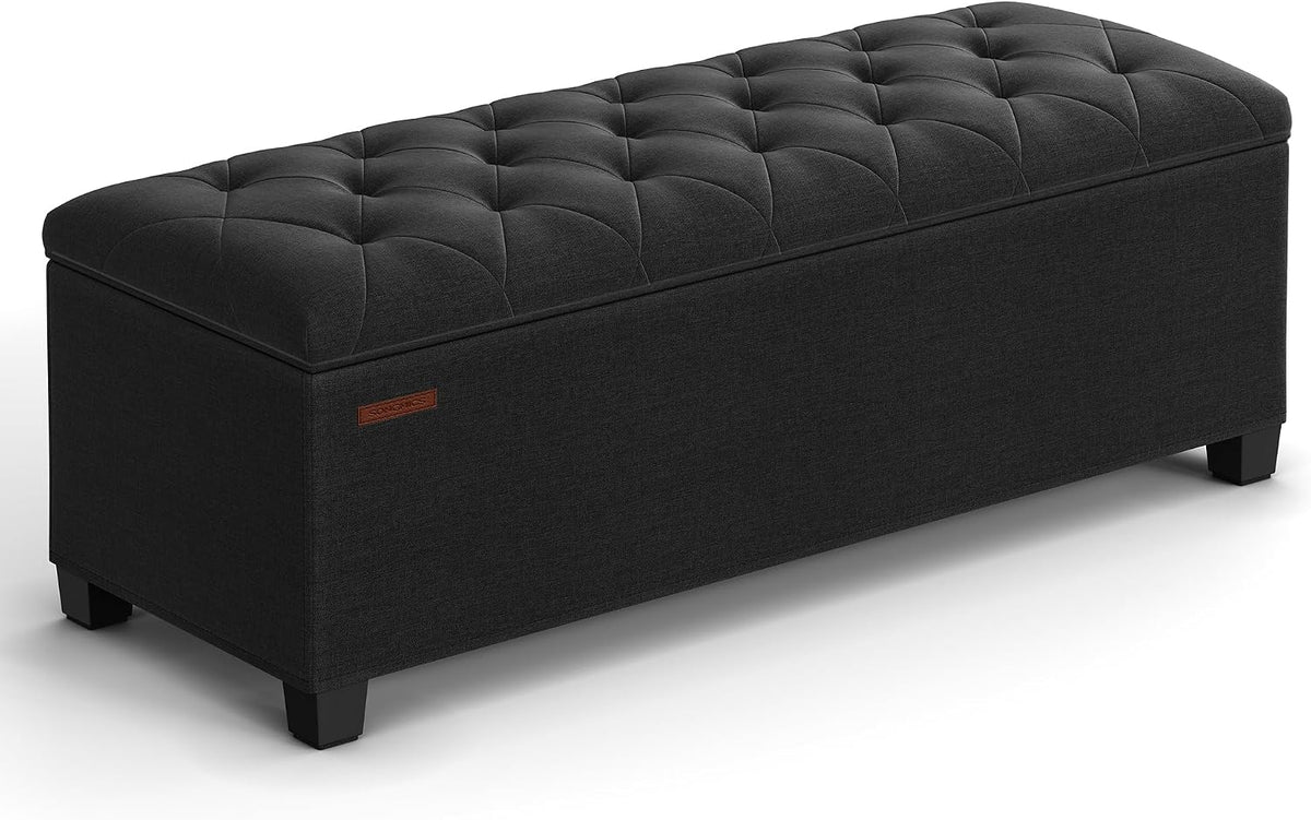 SONGMICS Storage Ottoman Bench, Foot Rest with Legs, Load up to 661.4 lb