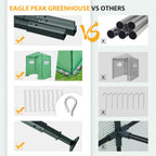EAGLE PEAK Instant Pop-up Greenhouse, Indoor Outdoor Plant Gardening Green House, Roll-Up Zipper Doors and Side Windows, Walk in 6x4 ft, PE Cover, Green/Clear