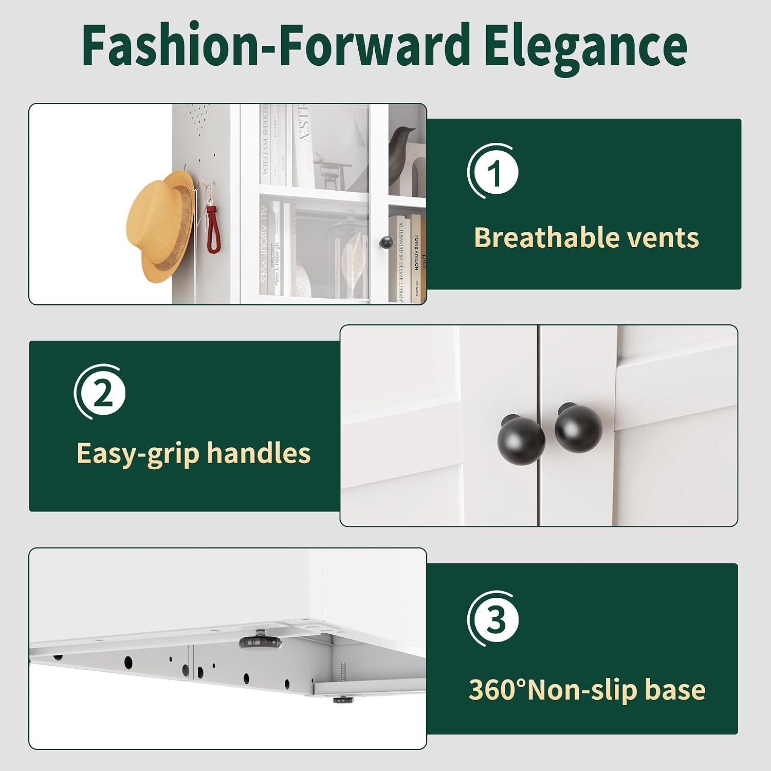 Kitchen Pantry Cabinet, 72" Tall Farmhouse Storage Cabinet, Kitchen Storage Cabinet with with Glass Doors and 5 Shelves, Cupboards Storage Shelf for Dining Room Use, Assembly Required