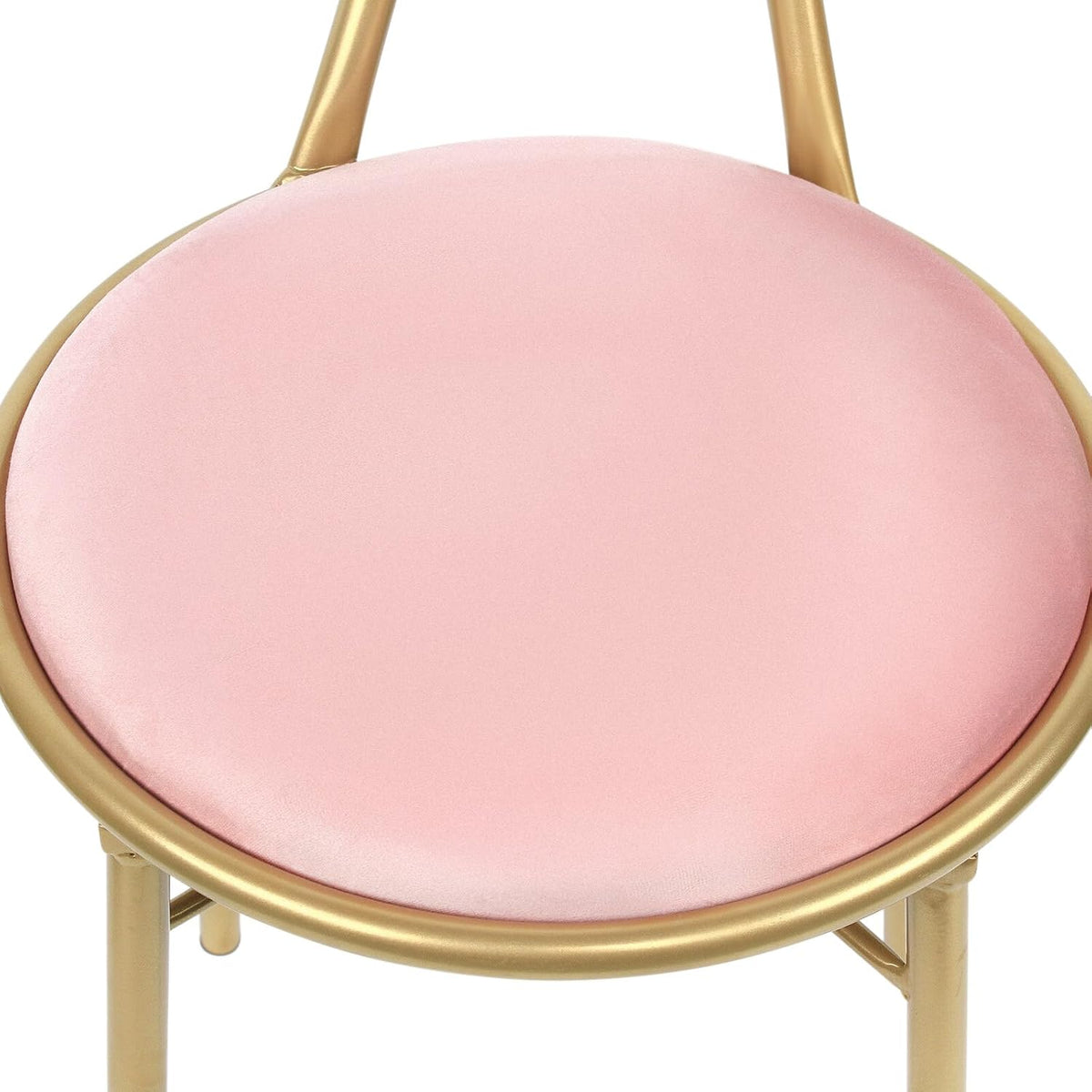 Velvet Vanity Chairs, Metal Cute Butterfly Stool Chair Dresser Makeup Chairs Stool with Pink Velvet Cushion and Bow Knot Backrest for Girl Bedroom, Living Room (Light Pink)